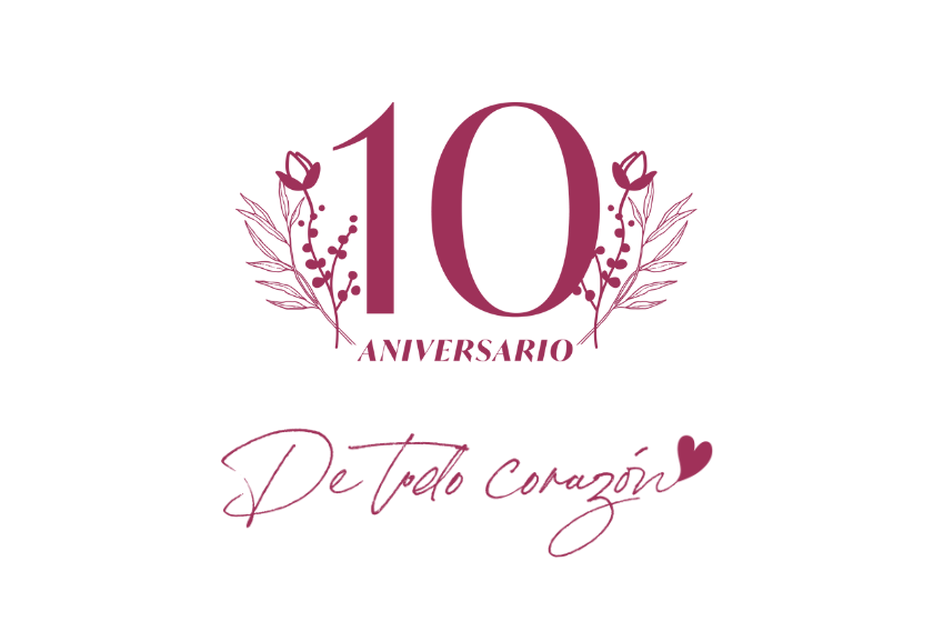Logotipo conmemorativo para celebrar los 10 años de Hug&Clau